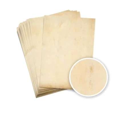 Afbeelding van Partycards 50 vellen vintage briefpapier A4 aan beide zijden bedrukbaar 90 g oud papier oorkondepapier optiek middeleeuws briefpapier, elegant