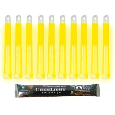Afbeelding van Cyalume ChemLight Lightsticks Militair Geel 15 cm Light Stick zeer helder met levensduur van 12 uur (10 stuks)