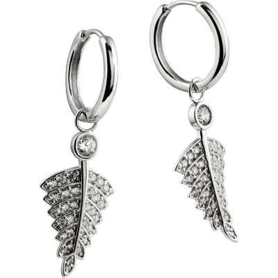 Afbeelding van Diamonfire Zilveren oorhangers Bladvorm 16 mm lang