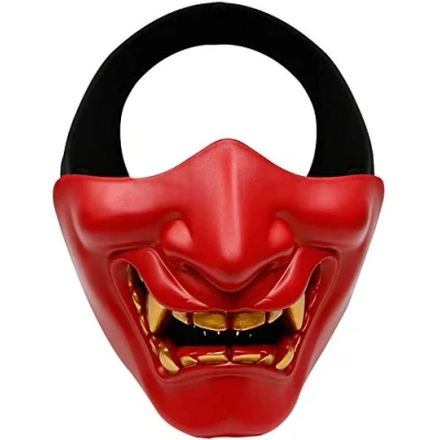 Afbeelding van NC Evil Demon Monster Kabuki Samurai Prajna Ghost Half Masker, Halloween, Airsoft Masker Voor Cs Oorlog Game