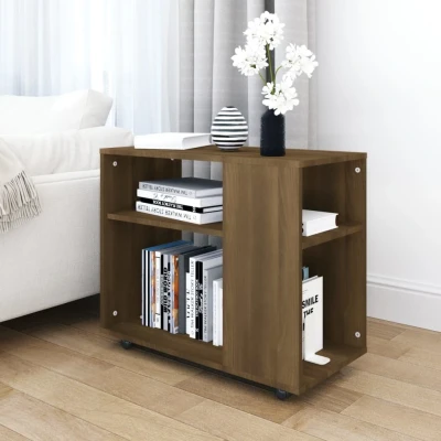 Afbeelding van Bijzettafel 70x35x55 cm bewerkt hout bruin eikenkleur