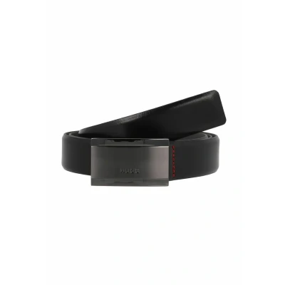 Afbeelding van HUGO Riem, Heren, Maat: 90, Black