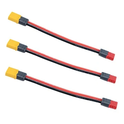 Afbeelding van Amass XT60 Mannelijke naar Deans T Vrouwelijke Plug Connector Adapter met 14AWG Siliconen Draad voor RC Lipo Batterij