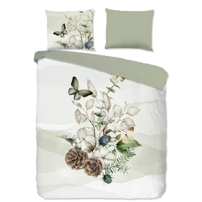 Afbeelding van Dekbedovertrek Good Morning Marjan Green Flanel 240 x 200 / 220 cm Lits Jumeaux