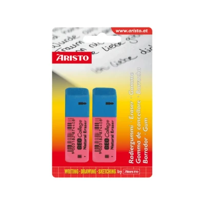 Afbeelding van Gum Aristo Geo College rood/blauw 2 stuks op blister