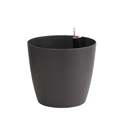Afbeelding van Dehner Plantenpot Mila met zelfbewateringssysteem, Ø 35 cm, hoogte 30 kunststof, antraciet