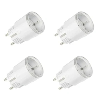 Afbeelding van Shelly Plug S MTR Gen3 wit, verpakking van 4 stuks, Matter gecertificeerd intelligent stopcontact met stroombewaking en veelkleurige led display, iOS Android App afstandsbediening, Google Home + Alexa