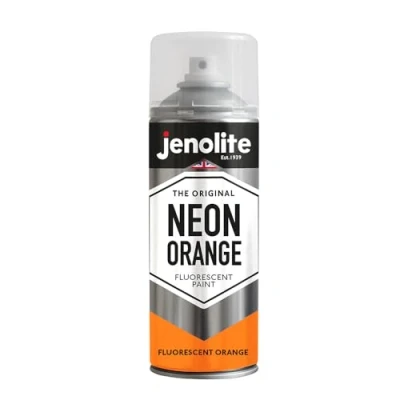 Afbeelding van JENOLITE Fluorescerende spuitverf NEON ORANJE Premium High Visibility Multi Surface Paint 400ml