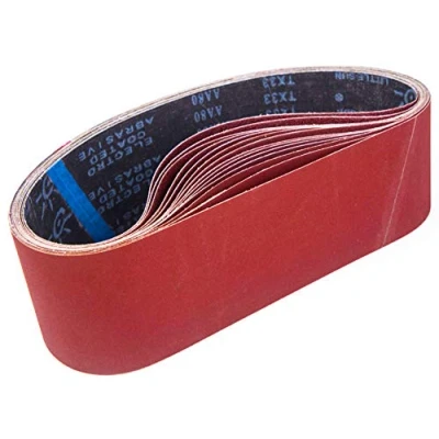Afbeelding van STEBRUAM Schuurbanden 100 x 915 mm, schuurband set van 3 korrel 80/120/150/240/400 voor bandschuurmachine, schuren, vijlen, slijpen en ontroesten (15 stuks)
