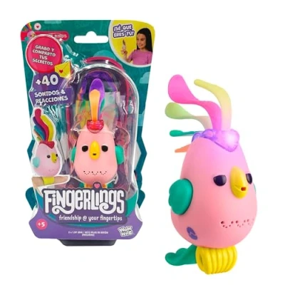 Afbeelding van Fingerlings Secret Bird Debbie Pink, interactief huisdier, speelgoed met +40 geluiden en reacties, herhaalt wat je zegt, vanaf 5 jaar, Bizak (61853130 1)