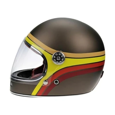 Afbeelding van Viper F656 Rust Stripe Motorcycle Helmet Retro Vintage 70&#039;s Bike Scooter Protection Wear M (57 58 CM) Bronze