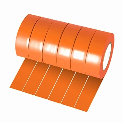 Afbeelding van Xrkuu 6 rollen oranje elektrische tape, 18 mm x 10 m PVC isolatietape, waterdichte sterke zelfklevende tape voor draadprojecten, isolatie en reparatie gebroken draden