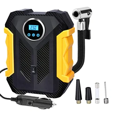Afbeelding van Draagbare luchtcompressor, bandenpomp met ledlicht, minicompressor automatische uitschakeling, 12 V DC, luchtcompressor voor auto , fiets andere opblaasbare banden
