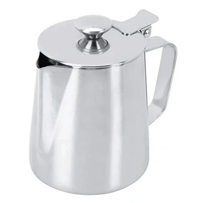 Afbeelding van Milk Frothing Pitcher 350ml RVS Melk Craft Koffie Latte Art Jug Cup met deksel