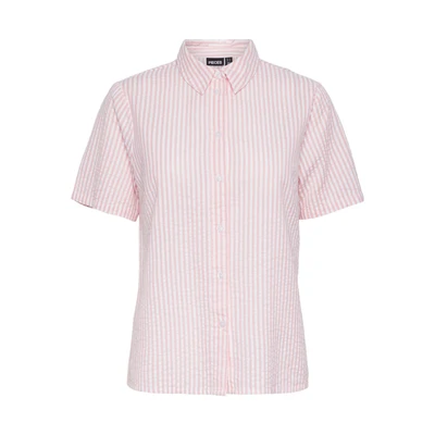 Afbeelding van Pieces Pcsally Overhemdblouse, Dames, Maat: XXL, Pastel lavender