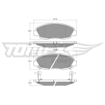 Afbeelding van Remblokkenset, schijfrem TOMEX Brakes TX 10 98