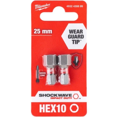 Afbeelding van Milwaukee Accessoires Shockwave Gen II Hex10 25mm 2stuks 4932430899