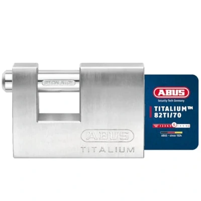 Afbeelding van ABUS Titalium hangslot 82TI/70 monoblock voor rolroosters, automaten, containers en nog veel meer vergrendelingsbouten van gehard staal veiligheidsniveau 6