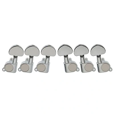 Afbeelding van Musiclily 3L3R Gitaar Tuners Stemmechanieken Tuning Pegs Keys Machine Heads voor Les Paul Elektrische Akoestische Gitaar, Chroom met Halve Maan Knop