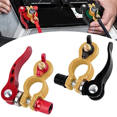 Afbeelding van 2 stuks auto accu terminal klem snelklemmen poolklemmen accuklemmen Aansluitklemmen Accuterminal batterijaansluiting voor vrachtwagen, boot en motor autoaccuklemmen bootklemmen accupoladapter
