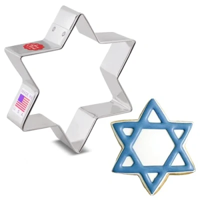 Afbeelding van Ann Clark Cookie Cutter Ster van David Koekjesvorm, 9,5 cm