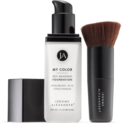 Afbeelding van Jerome Alexander, My Color Self Adjusting foundation Medium 30 ml Kleurveranderende Natuurlijk dekkende makeup met Hylaluronzuur, Niacinamide, Agrireline 30ml Inclusief Kabuki kwast