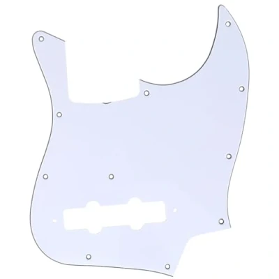 Afbeelding van Musiclily Pro 11 Schroefgaten J stijl Bas Slagplaat voor Fender Japan 4 snarige Jazz Bass, 3 laags Wit