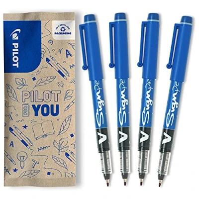 Afbeelding van Pilot V Sign Fineliner pen 0.2 Ultra fijn Blauw 4 stuks