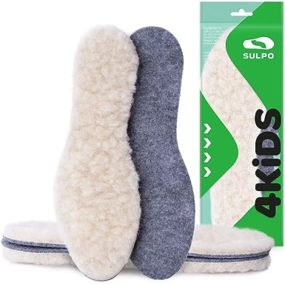 Afbeelding van SULPO 2 paar winterinlegzolen 13,7 mm zolen van wol &amp; synthetisch vilt behaaglijk, warm comfortabel dankzij natuurlijke schapenwol ademende inlegzolen voor winterschoenen maten: 23 50