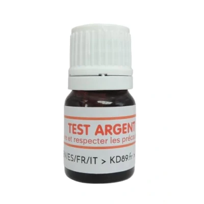 Afbeelding van KD89 Reactieve/oplossing voor het testen van goud, zilver of platina. Inclusief handleiding in meerdere talen, expertise sieraden, munten, edelstenen, 2,5 ml (zilver)
