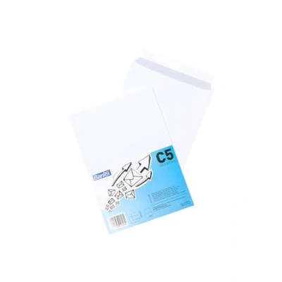 Afbeelding van Bantex enveloppen DIN C5 (22,9 x 16,2 cm) / met plakstrips, 25 stuks in folieverpakking (wit)