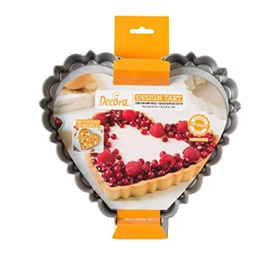 Afbeelding van Decora 0075056 Bakvorm met beweegbare bodem, 25 x 23 3 cm, van anti aanbaklaag, hart, voor eenvoudig vormen cake, geregistreerd professioneel design, gepatenteerd