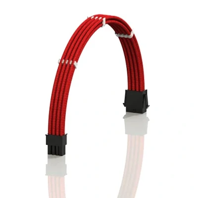 Afbeelding van LINKUP AVA 50cm 8 Pins (4+4) CPU ATX Moederbord PSU Voeding Gevlochten Mouwen Aangepaste Mod PC Verlengkabel met Kammen Enkele Verpakking 500mm Rood