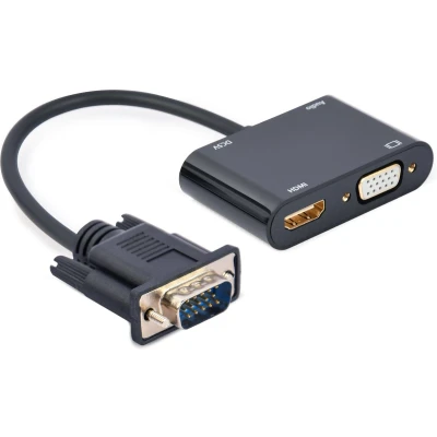 Afbeelding van VGA naar HDMI + adapterkabel, 0,15 m, zwart