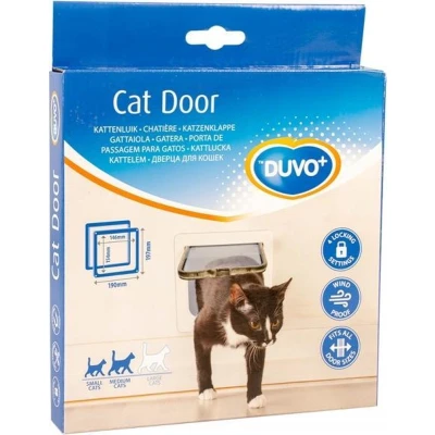 Afbeelding van Kattenluik + tunnel Wit 19x19,7cm