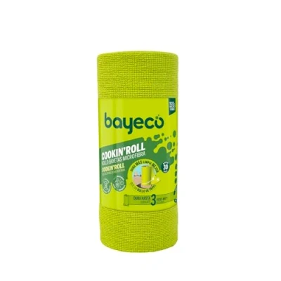 Afbeelding van Bayeco Cookin&#039;Roll Microvezel Reinigingsdoeken, 30 stuks, halfweg, scheuren en VS, x 22 cm