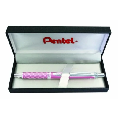 Afbeelding van Pentel BL407P BOX EnerGel Liquid Gel Roller Sterling met mat rose behuizing, lijndikte 0,35 mm, kogeldiameter 0,7 zwart