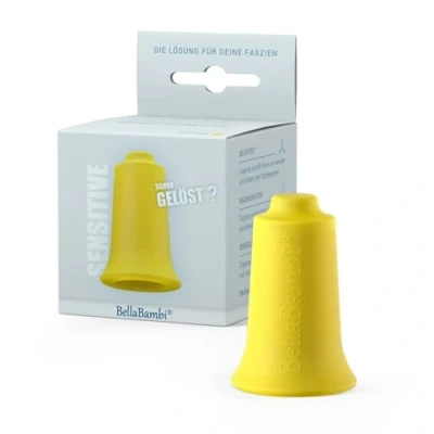 Afbeelding van BellaBambi MINI cupping klok, bindweefselbehandeling, vervaardigd in Duitsland van medische silicone, solo, 1 stuk GEVOELIG citroengeel (lage intensiteit)