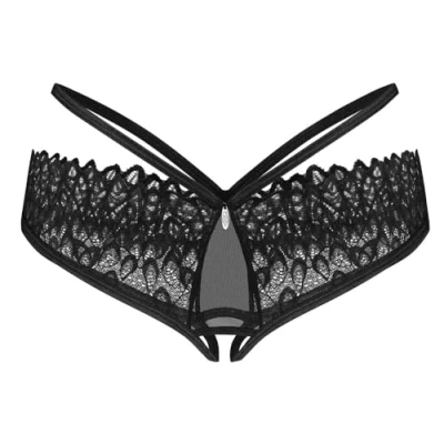 Afbeelding van Obsessive Donarella Crotchless Panties Black XL/2XL