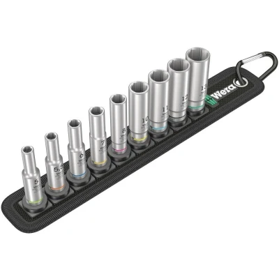 Afbeelding van Wera 5004525001 Belt A Deep 1 9 delige Doppenset incl. houder 1/4&quot; 05004525001