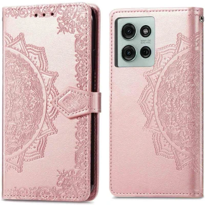 Afbeelding van Motorola moto G75 5G Hoesje Kunstleder imoshion Bookcase Rosé goud Telefoonhoesje