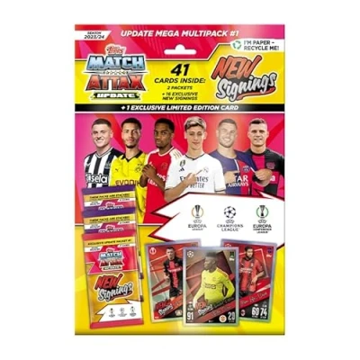 Afbeelding van Topps Match Attax 23/24 Update Mega Multipack#1 41 kaarten inclusief 16 ‘New Signings’ van nieuwe clubaanwinsten en een exclusieve New Signings Limited Edition kaart!