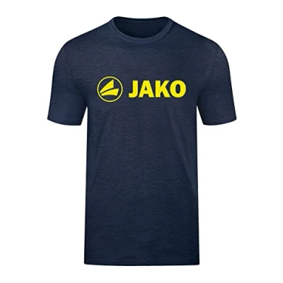 Afbeelding van JAKO Promotie Voor T Shirts, Uniseks Volwassene, Marine Gemêleerd/Neongeel, 4XL