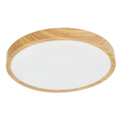 Afbeelding van EDO plafondlamp LED PERETI 18 Watt Houten ring 29,5 cm IP44 Waterdichte 1800lm Badkamerlamp Rond Badkamerverlichting 3000K Warm wit Plafond voor Kantoor, Keuken, Badkamer Woonkamer