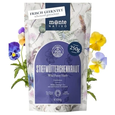 Afbeelding van Driekleurig Viooltje Kruidenthee Monte Nativo (250g) Gedroogde Viola Tricolor Wilde bloemen thee Aromatisch, puur en natuurlijk als losse zonder toevoegingen Verfrissende infusie