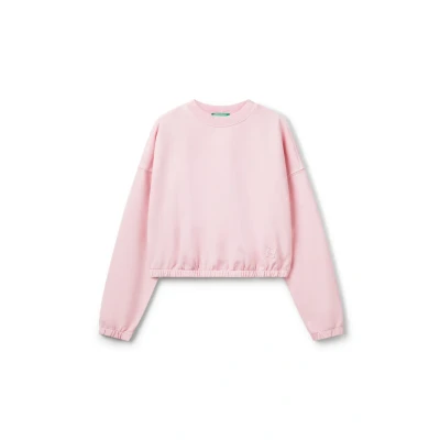 Afbeelding van Benetton dames Sweater met ronde hals in de kleur Roze, maat: M