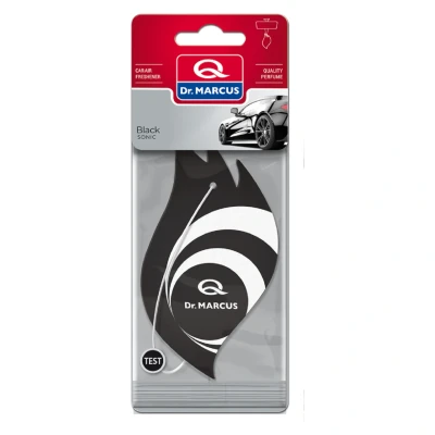 Afbeelding van Dr. Marcus Sonic Black auto geurhanger tot 49 dagen geurverspreiding Exclusieve neutrafresh technologie Luchtverfrisser 15 Gram
