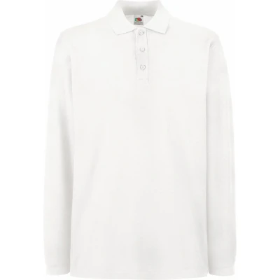Afbeelding van Fruit Of The Loom Heren Premium Poloshirt Met Lange Mouwen (Wit)