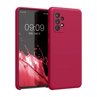 Afbeelding van kwmobile telefoonhoesje geschikt voor Samsung Galaxy A52 / 5G A52s Hoesje met siliconen coating Smartphone case in kersrood