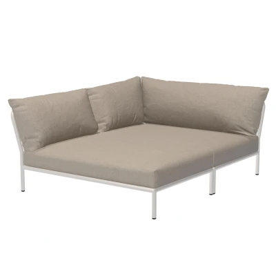 Afbeelding van Houe Level2 Cozy Corner loungebank links frame wit stof Ash